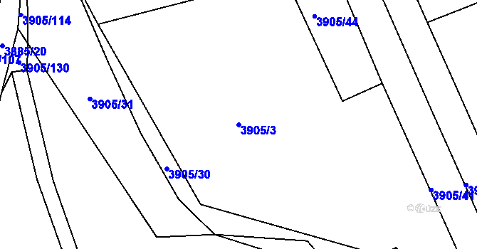 Parcela st. 3905/3 v KÚ Záhorovice, Katastrální mapa