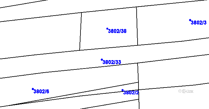 Parcela st. 3802/39 v KÚ Záhorovice, Katastrální mapa