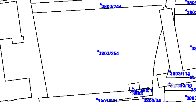 Parcela st. 3803/254 v KÚ Záhorovice, Katastrální mapa