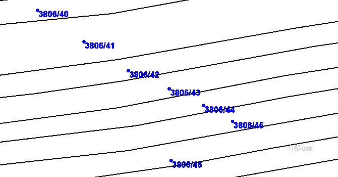 Parcela st. 3806/43 v KÚ Záhorovice, Katastrální mapa