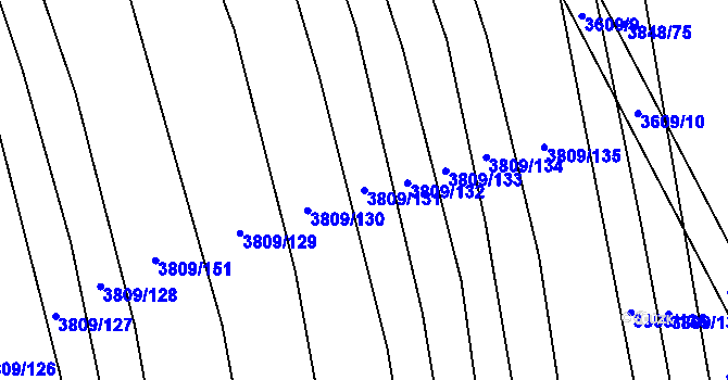 Parcela st. 3809/131 v KÚ Záhorovice, Katastrální mapa