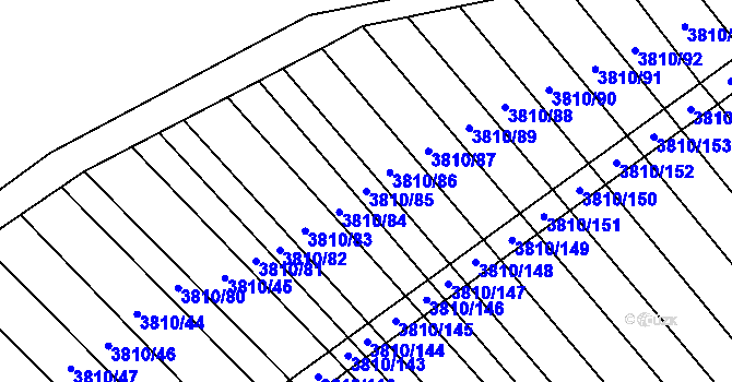 Parcela st. 3810/85 v KÚ Záhorovice, Katastrální mapa