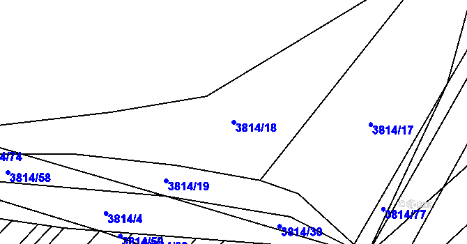 Parcela st. 3814/18 v KÚ Záhorovice, Katastrální mapa