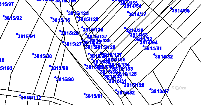 Parcela st. 3815/127 v KÚ Záhorovice, Katastrální mapa