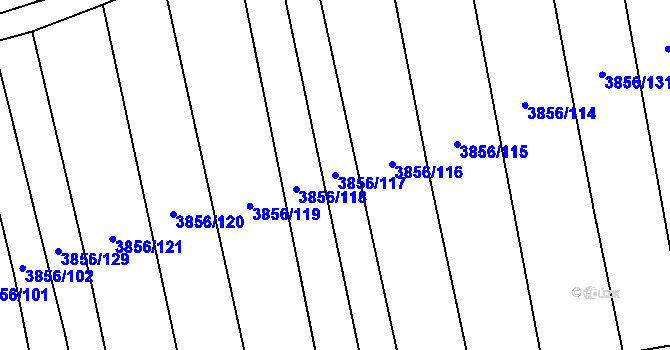Parcela st. 3856/117 v KÚ Záhorovice, Katastrální mapa