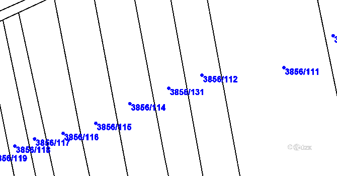 Parcela st. 3856/131 v KÚ Záhorovice, Katastrální mapa