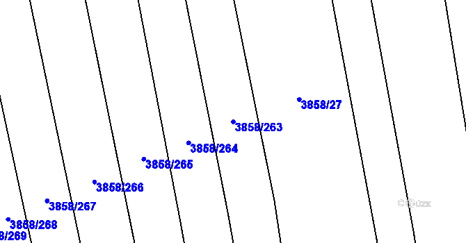 Parcela st. 3858/263 v KÚ Záhorovice, Katastrální mapa