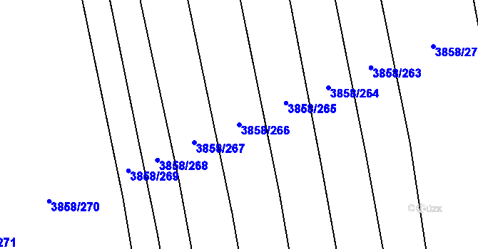 Parcela st. 3858/266 v KÚ Záhorovice, Katastrální mapa
