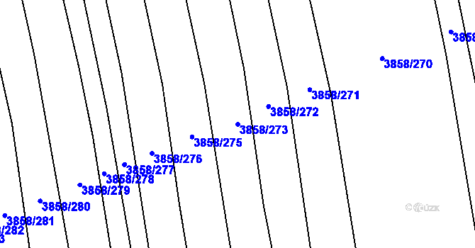 Parcela st. 3858/273 v KÚ Záhorovice, Katastrální mapa