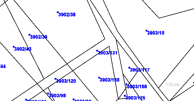 Parcela st. 3903/131 v KÚ Záhorovice, Katastrální mapa