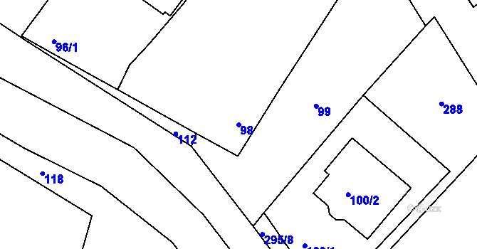 Parcela st. 98 v KÚ Zahořany u Berouna, Katastrální mapa