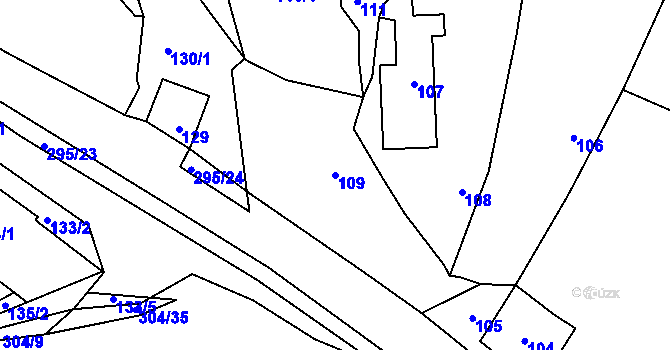 Parcela st. 109 v KÚ Zahořany u Berouna, Katastrální mapa