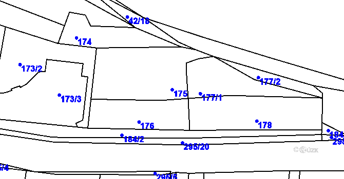 Parcela st. 175 v KÚ Zahořany u Berouna, Katastrální mapa