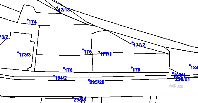 Parcela st. 177/1 v KÚ Zahořany u Berouna, Katastrální mapa