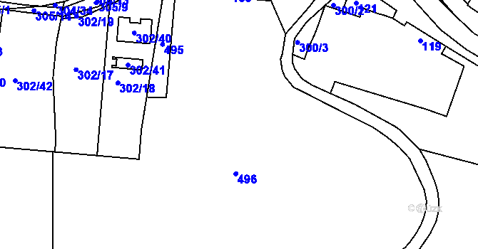Parcela st. 302/5 v KÚ Zahořany u Berouna, Katastrální mapa