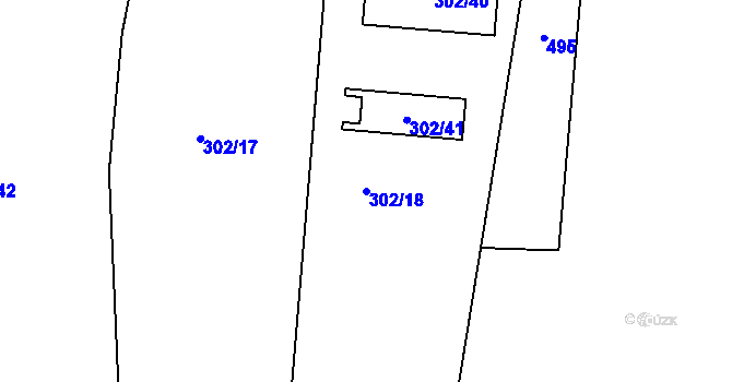 Parcela st. 302/18 v KÚ Zahořany u Berouna, Katastrální mapa