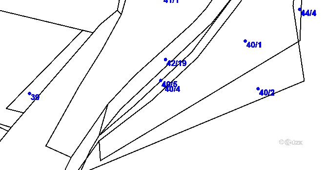Parcela st. 40/4 v KÚ Zahořany u Berouna, Katastrální mapa