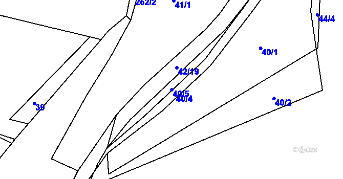 Parcela st. 40/5 v KÚ Zahořany u Berouna, Katastrální mapa