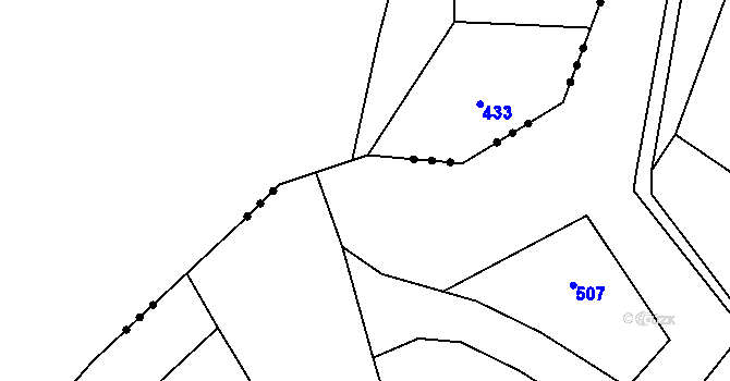 Parcela st. 202/3 v KÚ Zahořany u Berouna, Katastrální mapa