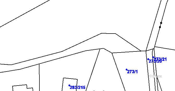 Parcela st. 273/19 v KÚ Zahořany u Berouna, Katastrální mapa