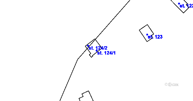 Parcela st. 124/1 v KÚ Chrást u Zahořan, Katastrální mapa