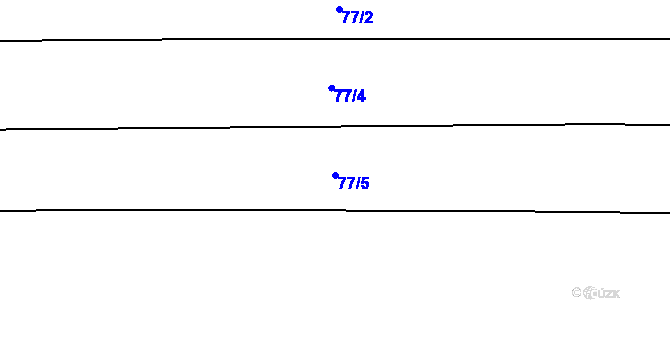 Parcela st. 77/5 v KÚ Žebrákov u Zahořan, Katastrální mapa