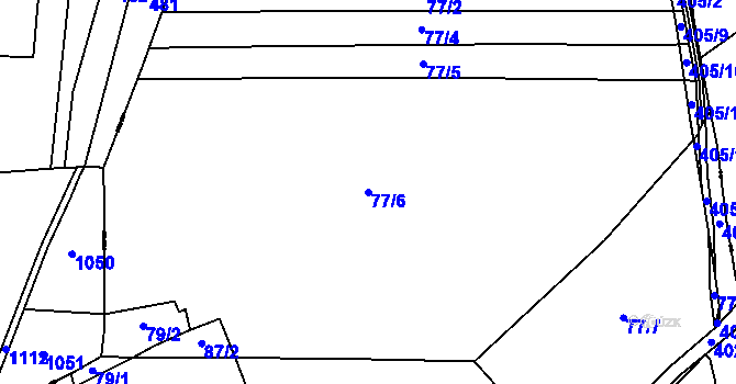 Parcela st. 77/6 v KÚ Žebrákov u Zahořan, Katastrální mapa