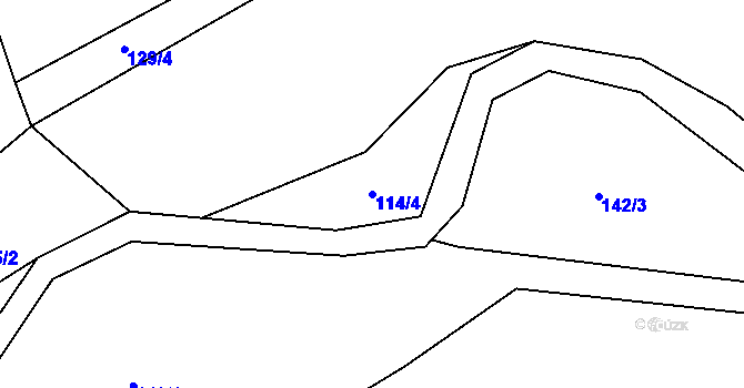 Parcela st. 114/4 v KÚ Žebrákov u Zahořan, Katastrální mapa