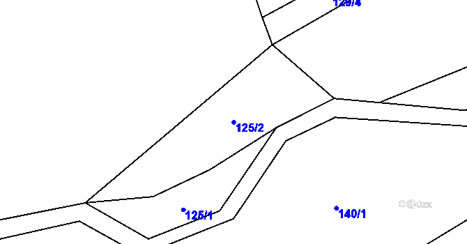 Parcela st. 125/2 v KÚ Žebrákov u Zahořan, Katastrální mapa