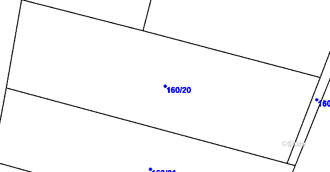 Parcela st. 160/20 v KÚ Žebrákov u Zahořan, Katastrální mapa
