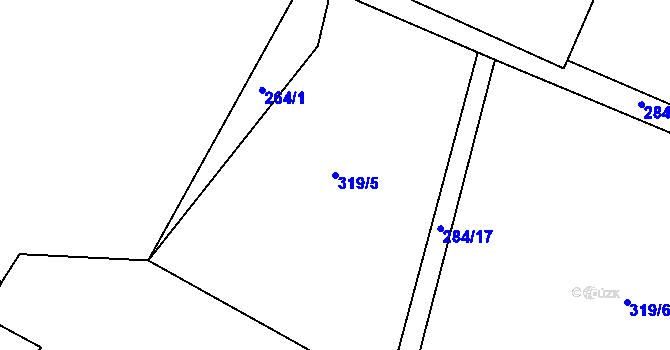 Parcela st. 319/5 v KÚ Žebrákov u Zahořan, Katastrální mapa