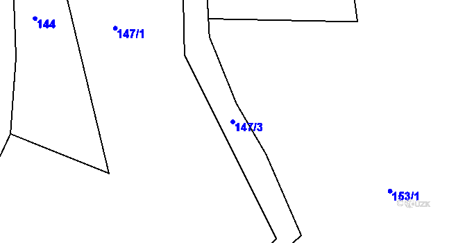 Parcela st. 147/3 v KÚ Žebrákov u Zahořan, Katastrální mapa