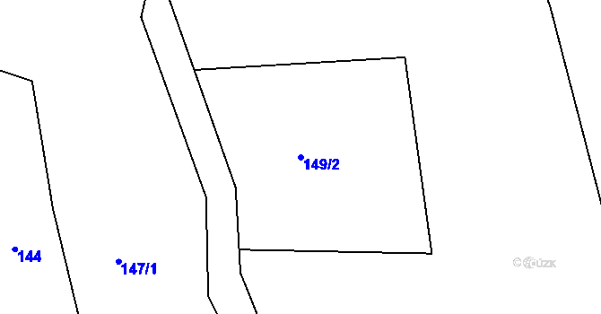 Parcela st. 149/2 v KÚ Žebrákov u Zahořan, Katastrální mapa