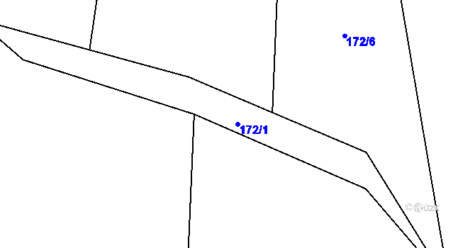 Parcela st. 172/1 v KÚ Žebrákov u Zahořan, Katastrální mapa