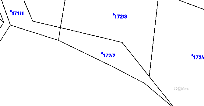 Parcela st. 172/2 v KÚ Žebrákov u Zahořan, Katastrální mapa
