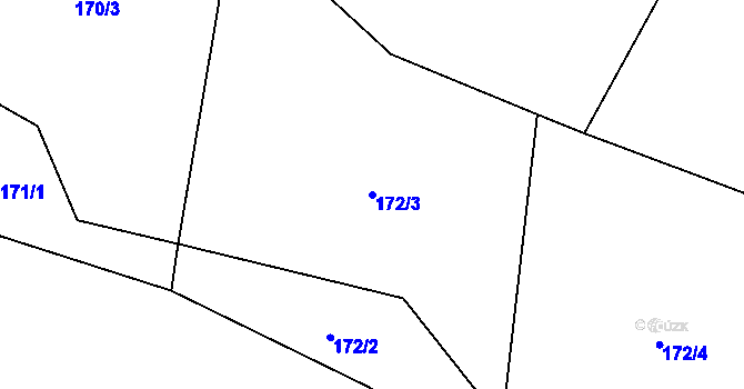 Parcela st. 172/3 v KÚ Žebrákov u Zahořan, Katastrální mapa