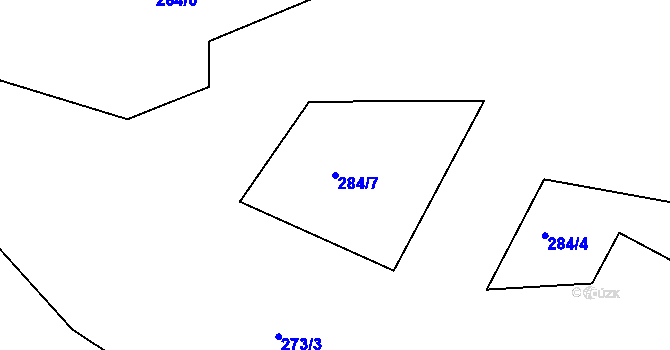 Parcela st. 284/7 v KÚ Žebrákov u Zahořan, Katastrální mapa