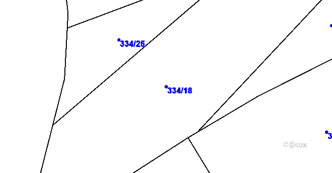 Parcela st. 334/18 v KÚ Žebrákov u Zahořan, Katastrální mapa