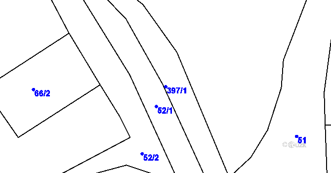 Parcela st. 397/1 v KÚ Žebrákov u Zahořan, Katastrální mapa