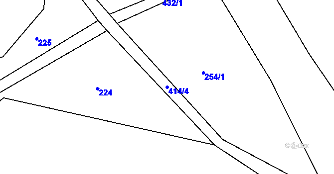 Parcela st. 414/4 v KÚ Žebrákov u Zahořan, Katastrální mapa