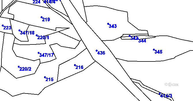 Parcela st. 436 v KÚ Žebrákov u Zahořan, Katastrální mapa
