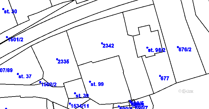 Parcela st. 98/1 v KÚ Zahořany u Domažlic, Katastrální mapa