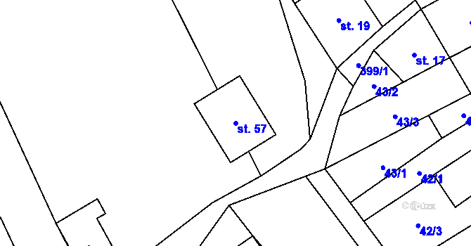 Parcela st. 57 v KÚ Sedlec u Litoměřic, Katastrální mapa