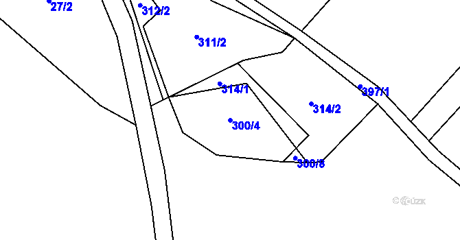 Parcela st. 300/4 v KÚ Sedlec u Litoměřic, Katastrální mapa