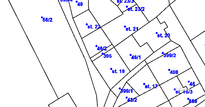 Parcela st. 395 v KÚ Sedlec u Litoměřic, Katastrální mapa