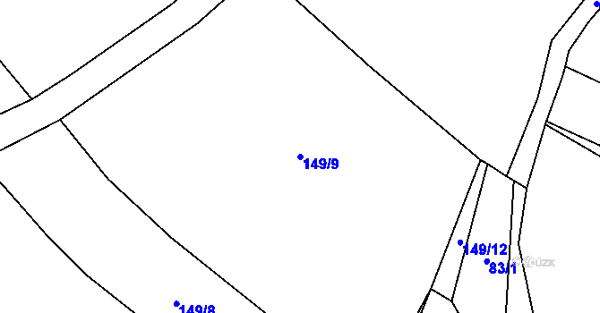 Parcela st. 149/9 v KÚ Sedlec u Litoměřic, Katastrální mapa
