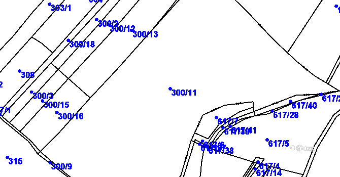 Parcela st. 300/11 v KÚ Sedlec u Litoměřic, Katastrální mapa