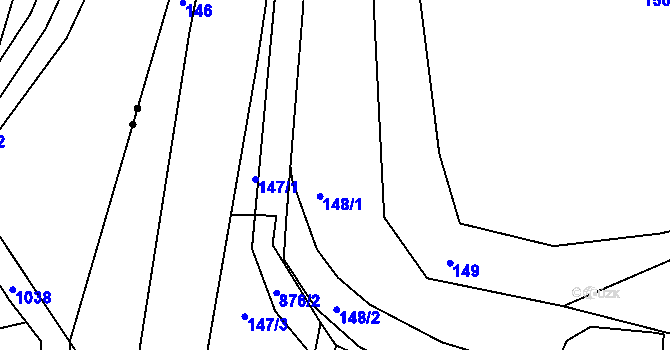 Parcela st. 148 v KÚ Zahořany u Litoměřic, Katastrální mapa