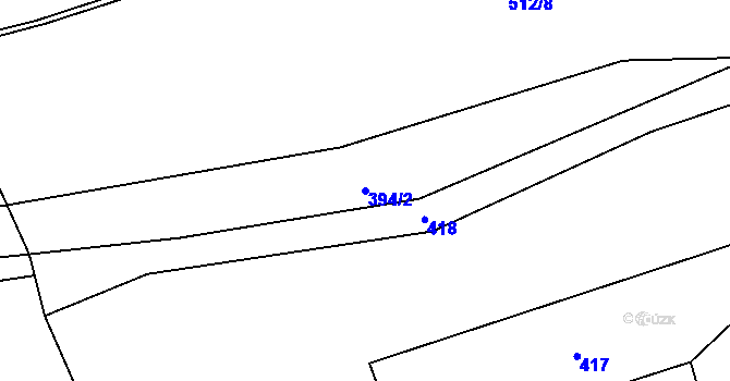 Parcela st. 394/2 v KÚ Zahořany u Litoměřic, Katastrální mapa