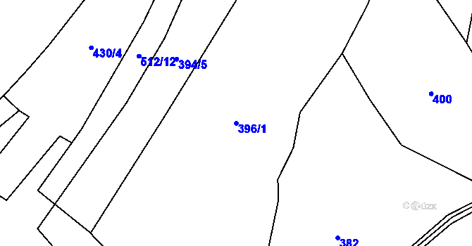 Parcela st. 396/1 v KÚ Zahořany u Litoměřic, Katastrální mapa